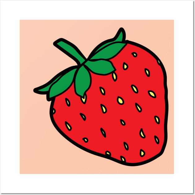 Strawberry Pattern Wall Art by Cathalo